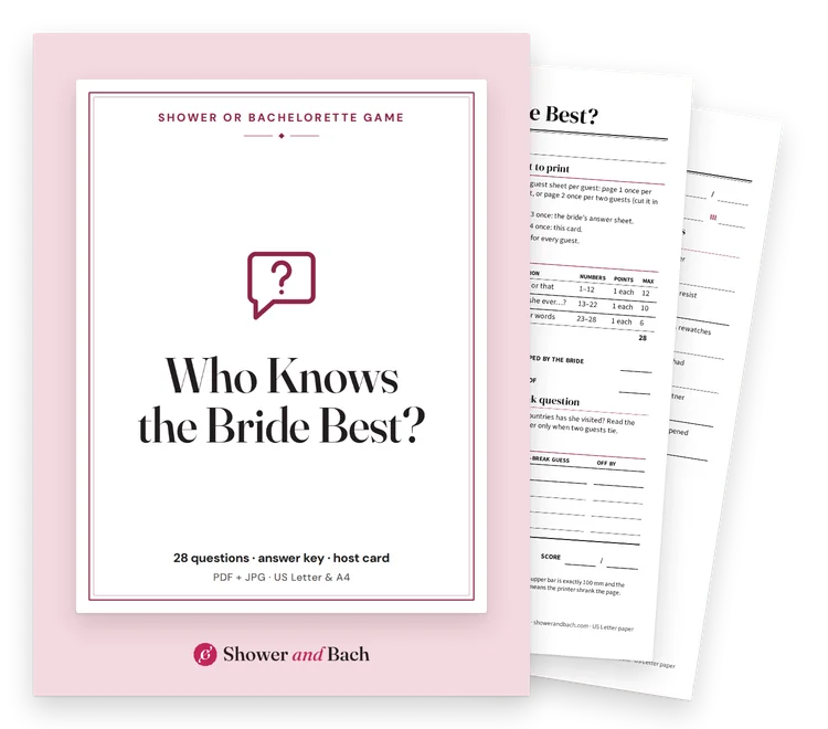 Who Knows the Bride Best?: cover with two real pages behind it