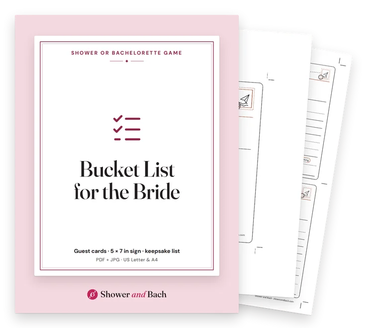 Bucket List for the Bride: cover with two real pages behind it