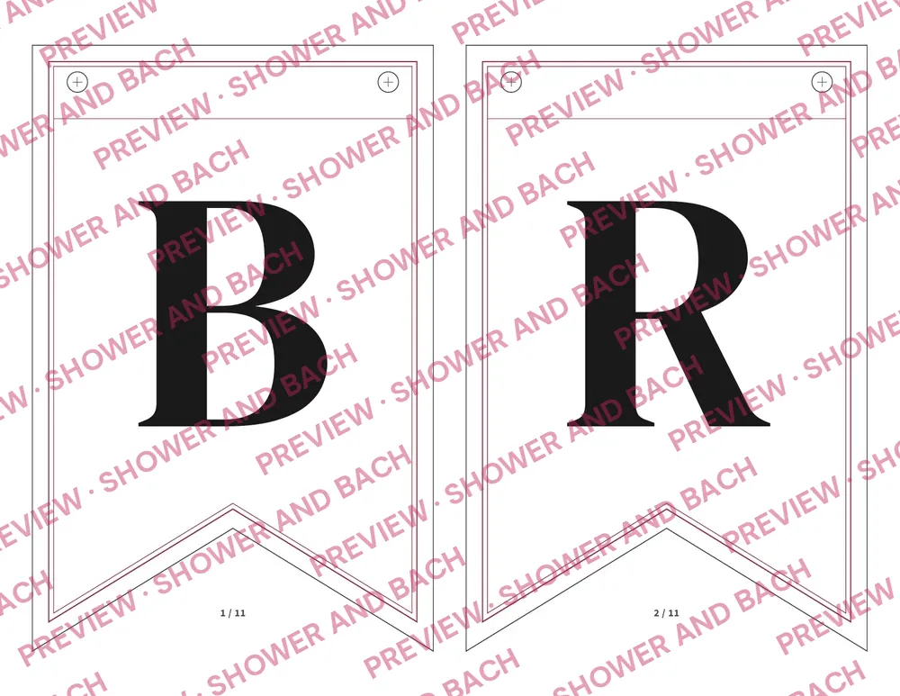 Bride to Be Banner with Any Name, preview: Pennants, two per sheet