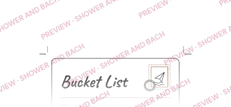 Bucket List for the Bride, preview: 5 × 7 in sign (top of the page)