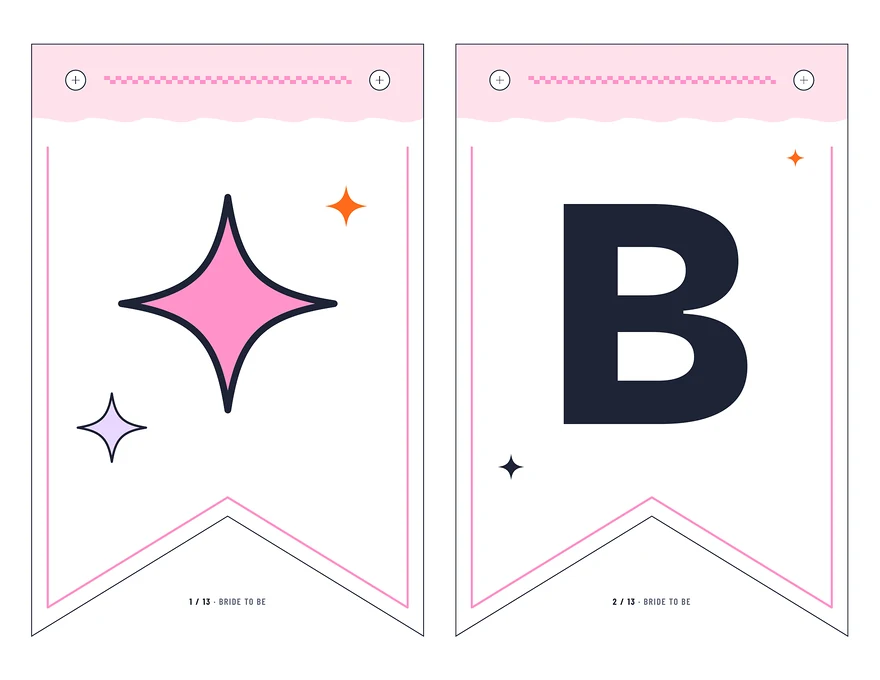 Bride to Be Banner: a whole page, as printed
